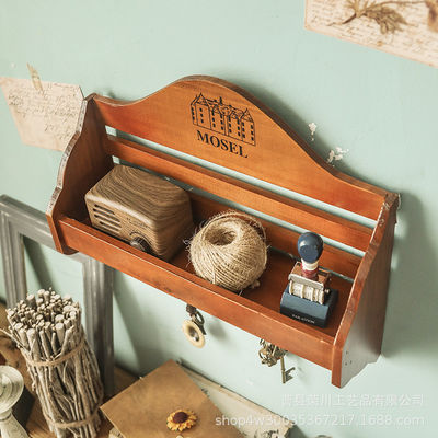 Diseño personalizado para portaclaves de estantería de madera y organizador de correo de entrada para montaje en pared