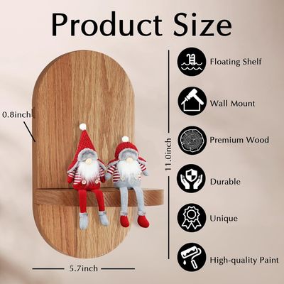 Diseño funcional de estanterías flotantes de madera para pantallas de oficina en el hogar