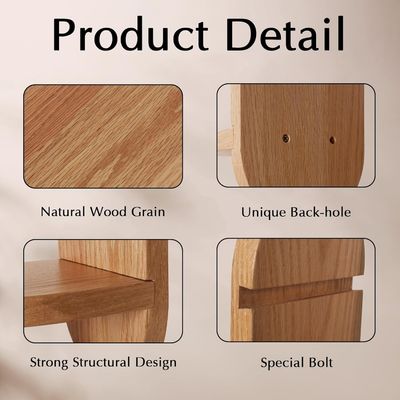 Diseño funcional de estanterías flotantes de madera para pantallas de oficina en el hogar