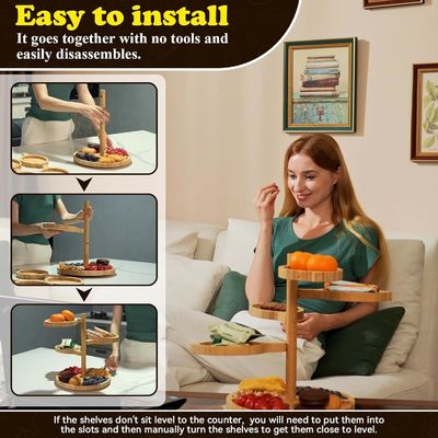 Partida de exhibición de pieza de torta de madera con logotipo personalizado y pieza plegable