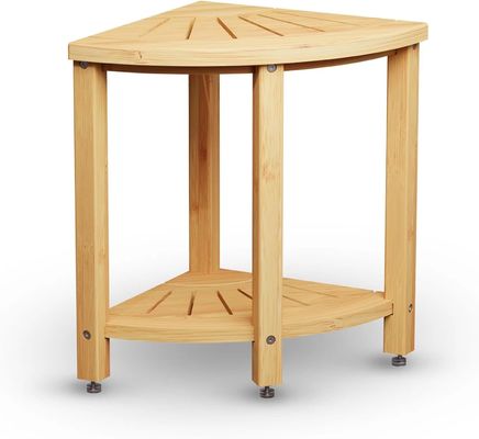 Muebles de sala de estar personalizados fácil de montar Baño de bambú taburete de ducha con estante