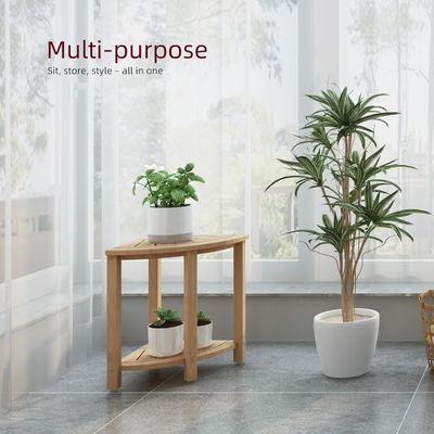 Muebles de sala de estar personalizados fácil de montar Baño de bambú taburete de ducha con estante