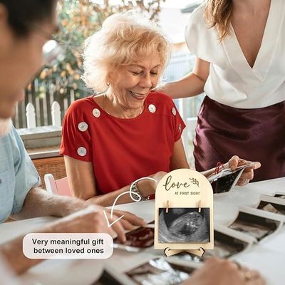 Impresión de corte a presión 7.9 x 5.7 pulgadas Cuadro de fotos de recién nacidos de madera para decoración de guardería