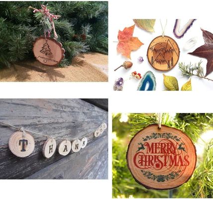 Artesanías decorativas Coaster de madera de 3,5 a 4 pulgadas Madera natural sin terminar con agujero sostenible