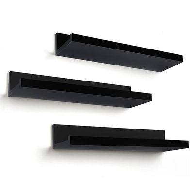 Estantes flotantes decorativos de pared modernos MDF Color personalizado Estante de pantalla montado en la pared