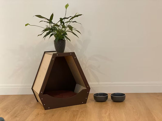 Ahorra espacio Función Casa de mascotas con diseño moderno de madera y color de madera natural