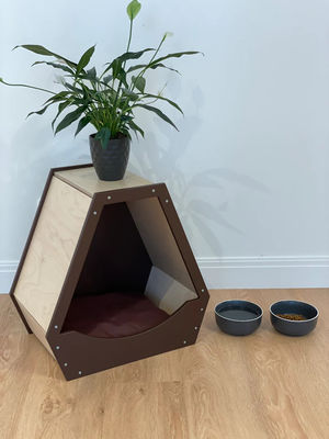 Ahorra espacio Función Casa de mascotas con diseño moderno de madera y color de madera natural