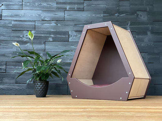 Ahorra espacio Función Casa de mascotas con diseño moderno de madera y color de madera natural