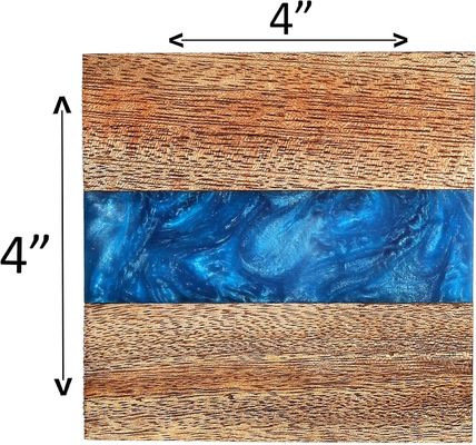 Moderno Océano Azul Epoxi madera de resina de montaña con soporte La elección perfecta para cualquier hogar