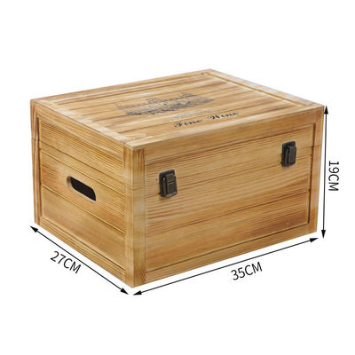 Logotipo personalizado aceptable personalizado hecha a mano 6 botellas Cajas de regalo de vino de madera Caja de bisagras