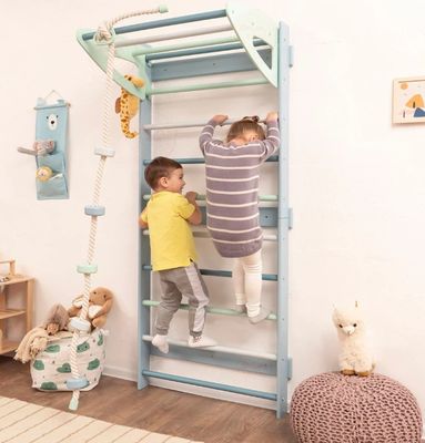 Montessori Gimnasio de escalada para niños pequeños Gran cantidad Escalera móvil para bebés con accesorios de cuerda