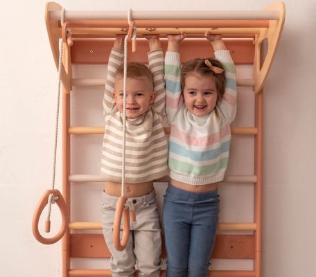 Montessori Gimnasio de escalada para niños pequeños Gran cantidad Escalera móvil para bebés con accesorios de cuerda