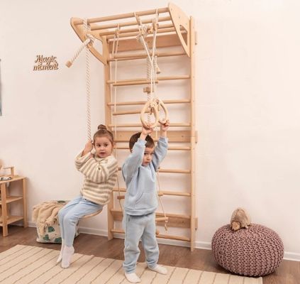Montessori Gimnasio de escalada para niños pequeños Gran cantidad Escalera móvil para bebés con accesorios de cuerda