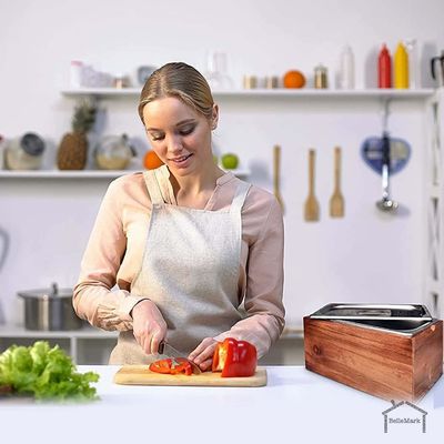 Cubo de compost de cocina de acero inoxidable con tapa plegable e inserto a prueba de óxido según su solicitud