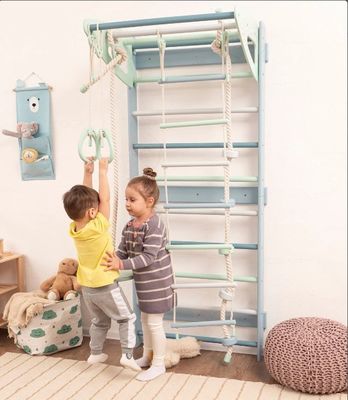 Montessori Gimnasio de escalada para niños pequeños Gran cantidad Escalera móvil para bebés con accesorios de cuerda