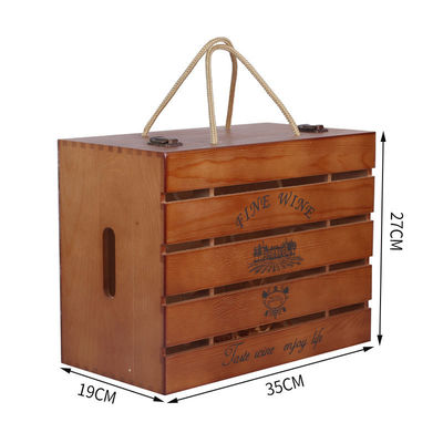 2-6 botellas Caja de vino de madera sólida para regalo Pedido personalizado Aceptado inmediatamente