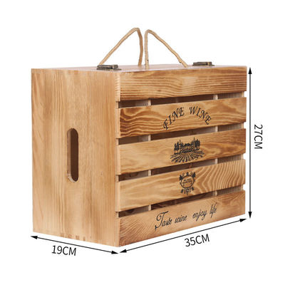 2-6 botellas Caja de vino de madera sólida para regalo Pedido personalizado Aceptado inmediatamente