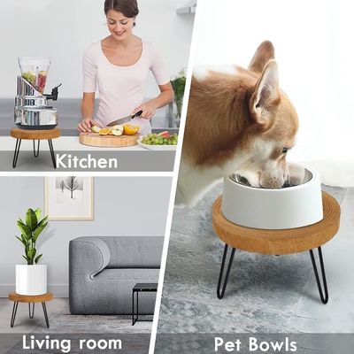 Embalaje de correos Y soporte redondo de plantas de madera para exhibir en interiores modernos