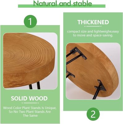 Embalaje de correos Y soporte redondo de plantas de madera para exhibir en interiores modernos