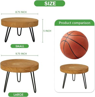 Embalaje de correos Y soporte redondo de plantas de madera para exhibir en interiores modernos