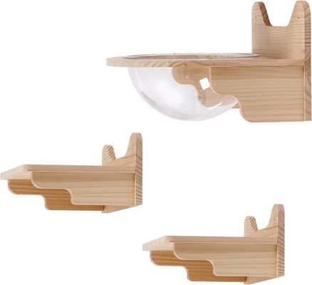 Casa cápsula espacial de gato de madera montada en la pared Muebles transparentes para gatos de interior