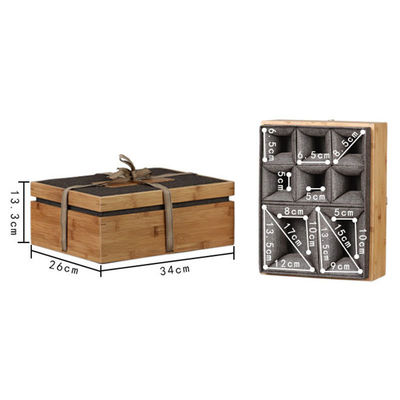Pedido personalizado Caja de regalo de almacenamiento de madera natural ecológica de bambú con logotipo personalizado