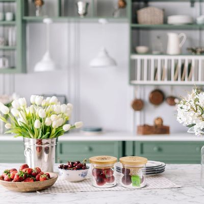 Capa de frasco de bambú de color sencillo de madera con anillos de sellado de silicona diseño de extremo abierto fácil