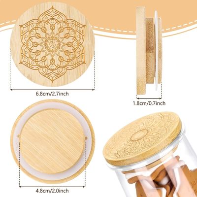 Estilo fresco 12 Pcs Jar de madera de color claro para velas Jarrón de yogur de vidrio tapa tapa de madera