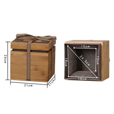 Cuadro de regalo con logotipo grabado Cuadro de reloj de bambú y poliéster ecológico para hombres