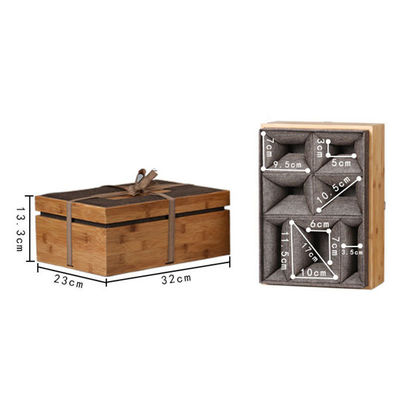 Cuadro de regalo con logotipo grabado Cuadro de reloj de bambú y poliéster ecológico para hombres