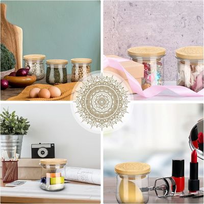 Estilo fresco 12 Pcs Jar de madera de color claro para velas Jarrón de yogur de vidrio tapa tapa de madera