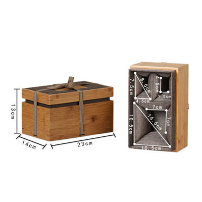 Cuadro de regalo con logotipo grabado Cuadro de reloj de bambú y poliéster ecológico para hombres