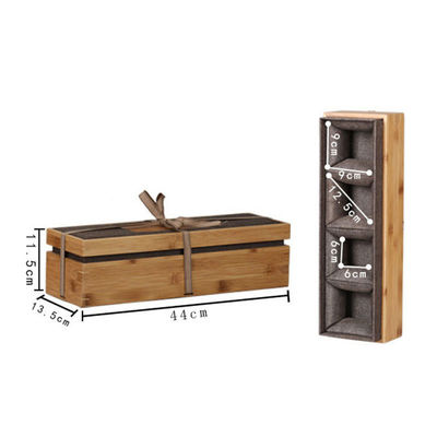 Cuadro de regalo con logotipo grabado Cuadro de reloj de bambú y poliéster ecológico para hombres