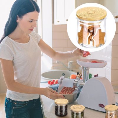 Estilo fresco 12 Pcs Jar de madera de color claro para velas Jarrón de yogur de vidrio tapa tapa de madera