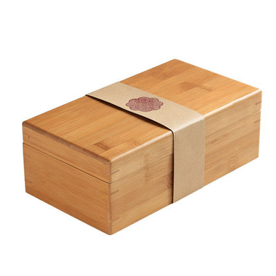 Caja de almacenamiento de bambú biodegradable hecha a mano Cajas de regalo de artesanía de bambú o madera personalizada