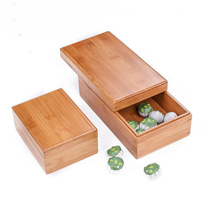 Caja de almacenamiento de bambú biodegradable hecha a mano Cajas de regalo de artesanía de bambú o madera personalizada