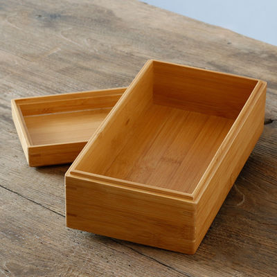 Caja de almacenamiento de bambú biodegradable hecha a mano Cajas de regalo de artesanía de bambú o madera personalizada