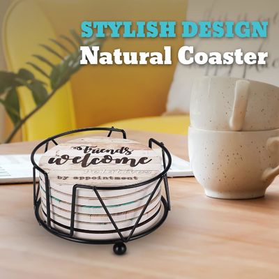 Marmol Sarcástico Absorbente de Piedra de Corcho de Bebidas de Bajo Con Portador Custom Luxury 6 Pcs