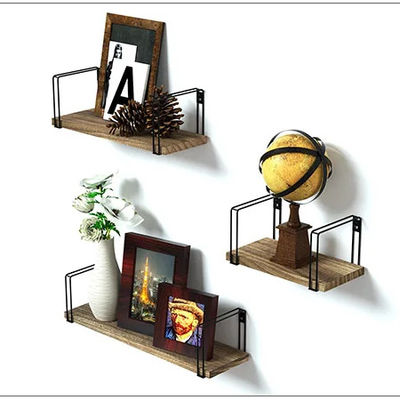 Muebles de la sala de estar Estante de pared Metal madera Aplicación de cocina de almacenamiento moderno Ahorra espacio