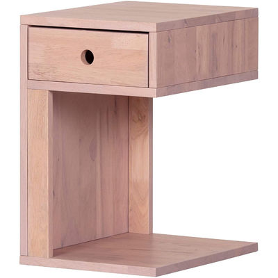 12.5 x 15.75 x 19.75 pulgadas Mesa de noche barnizada con un cajón Mesa de cama de madera