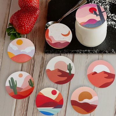 8 Anillos de sellado de silicona de tamaño personalizado con patrones coloridos de boho y tapas de bambú