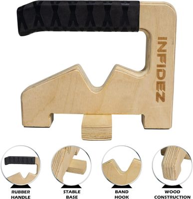 Soportes de tirón y empuje de madera soporte de banda de resistencia equipo de calistenia antideslizante