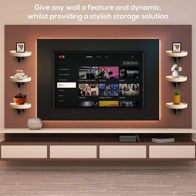 Embalaje de correo N Repisas de esquina de madera sólida flotante redonda pequeña para decoración de habitaciones domésticas