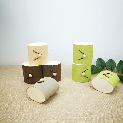 Tamaño personalizado Cuadrado Decorativo Vacío Navidad Natural Abedul Madera Corteza Caja de embalaje regalo