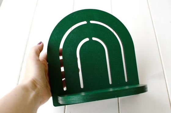 Arco iris Decoración de pared colgante de madera Estante de exhibición de plantas pequeñas para muebles de sala de estar