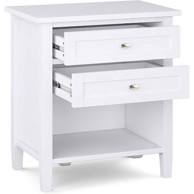 Muebles de dormitorio de diseño moderno rústico de 24 "Negro Largo Puesta de noche Puesta de noche de madera maciza