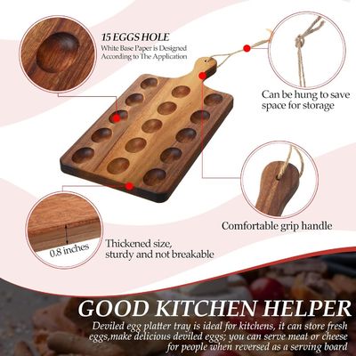 Plato de huevo de madera reversible como su petición Acacia tablero de charcutería