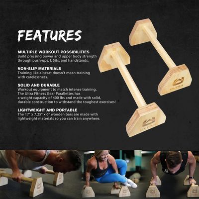 OEM/ODM 202405 Ultra Fitness Parallettes de madera para asientos L y empujones de pie de mano