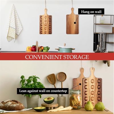 Plato de huevo de madera reversible como su petición Acacia tablero de charcutería