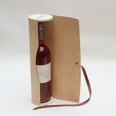 Caja de vino de madera vacía creativa personalizada con artesanía de cilindro de corteza de abedul hecha a mano